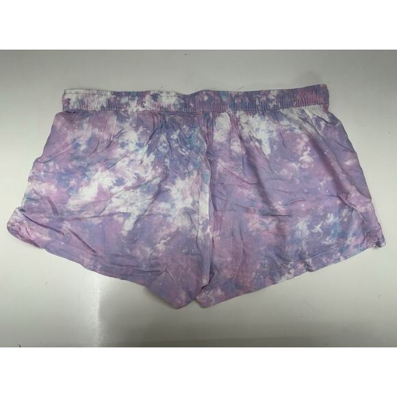 SO Juniors Shorts Size XL Purple Tye Dye Low Rise Soft Shortie Elastic Waist - Picture 6 of 10